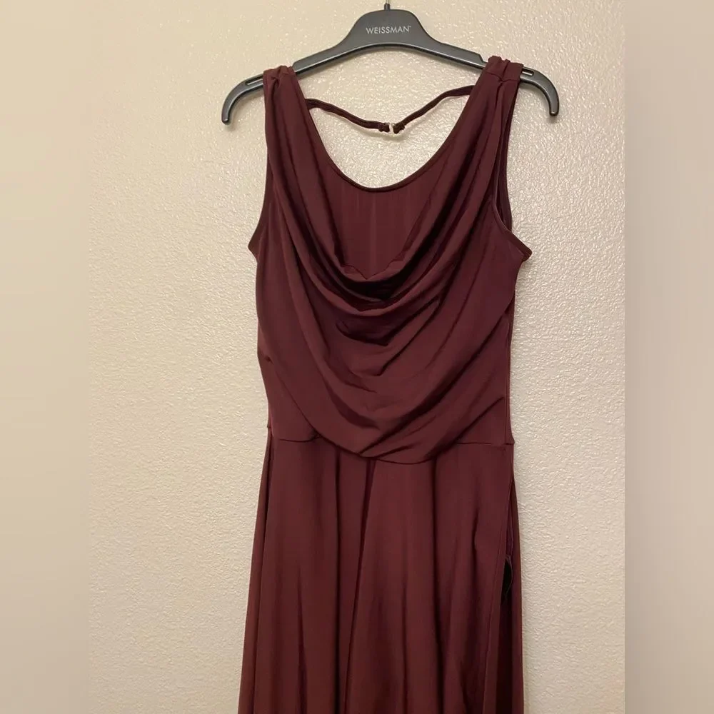WEISSMAN Dance lyrical costume burgundy maxi dress Worn 13754 MA-Medium adult
